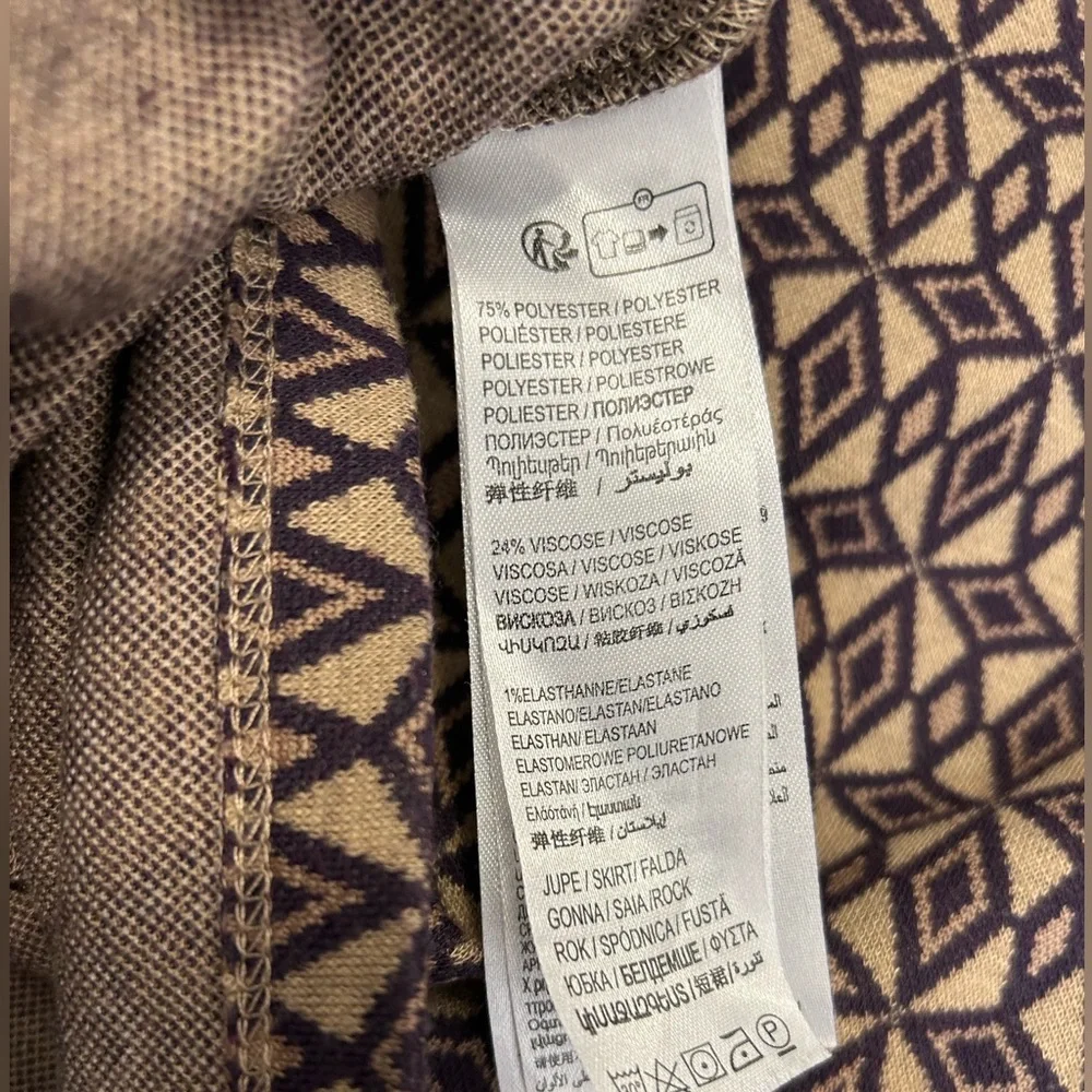 Kiabi Mini Skirt Brown & Deep Purple Design Size Large - Picture 5 of 8